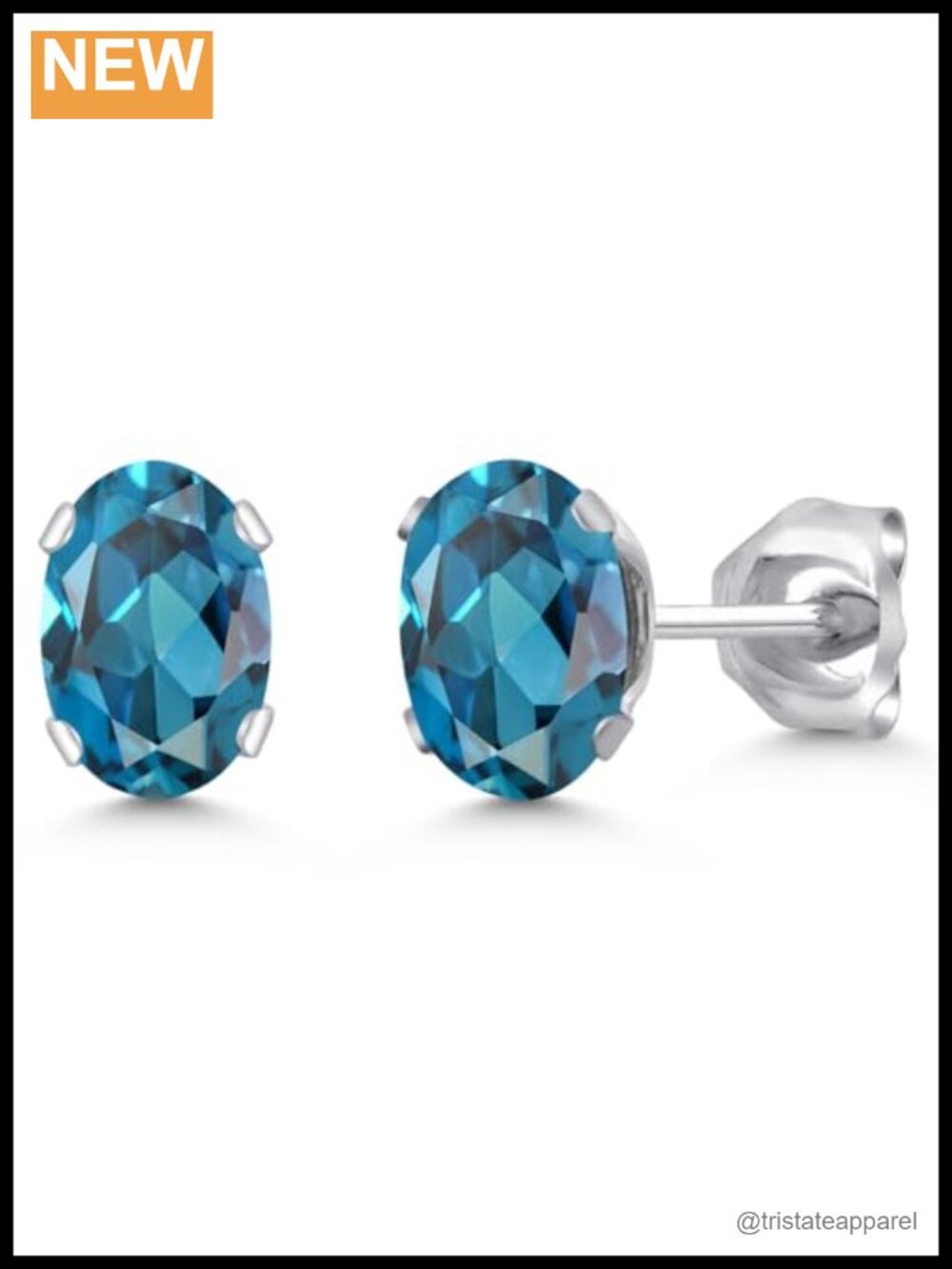 925 Sterling Silver Oval Gemstone Birthstone Stud Earrings 6x4mm Fine Jewelry